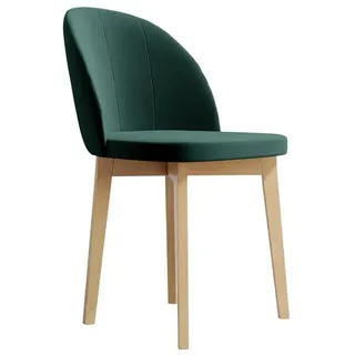 Beautysofa Polsterstuhl Luxor (Holzbeine in Weiß, Schwarz oder Buche,gepolsterte Sitz), Esszimmer Holzstuhl im modernes Design grün