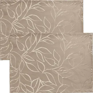 Erwin Müller Platzset Outdoor-Tischset "Terrassa" 2er-Pack, abwaschbar Blatt braun