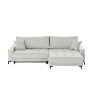 Sofa.de Eckcouch Velours 2-Sitzer Blau