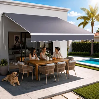 Vevor Gelenkarmmarkise 3,5 x 3 m grau