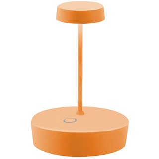 Zafferano, Swap Mini Lampe, Wiederaufladbare und Kabellose Tischlampe mit Touch Control, Geeignet für den Innen- und Außenbereich, Dimmer, 2700 K, Höhe 14,8 cm, Farbe Orange