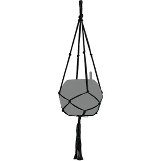 LECHUZA Lechuza® Hängeampel Makramee Cotton Pure 90 Schwarz 22 cm x 14 cm