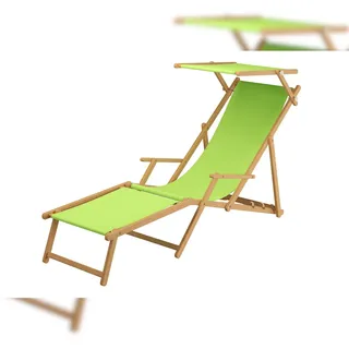 Erst-Holz Sonnenliege pistazie Gartenliege Fußteil Sonnendach Kissen Buche hell klappbar 10-306 N F S KD