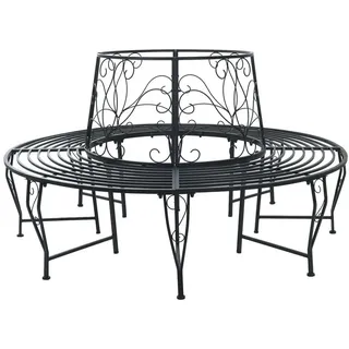 vidaXL Baumbank Ø 160 x 89 cm Schwarz