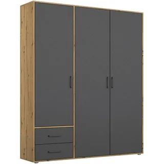 Rauch Drehtürenschrank Voyager 140 x 194 x 53 cm Grau