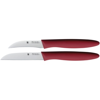 WMF Messerset 2-teilig, mit Schälmesser, Gemüsemesser, Spezialklingenstahl, Griffe aus Kunststoff, Kartoffelmesser, Küchenmesser Set, rot