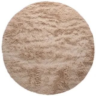 KADIMA DESIGN Hochflorteppich 160 x 160 cm Beige