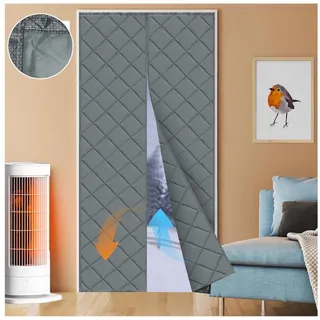 Sunicol Türvorhang Magnetisch Thermo Türvorhang Kälteschutz für Türen Balkon, Winddicht Wärmeschutz Magnet Wärmeschutzvorhang 100 cm x 210 cm