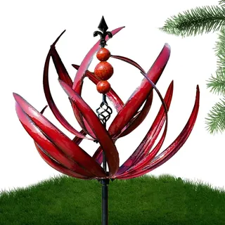 Teksome Windspiel für den Außenbereich, Metall-Windskulpturen mit Pfahl, Windspiel, geformte Windmühle, Kunst für Hof, Garten, Rasen-Dekoration
