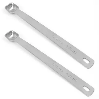 BERYLER 2 x 1/16 Teelöffel (1/16 Teelöffel, 0,3 ml), einzelner kleiner Messlöffel, nur kleine einzelne Edelstahl-Messlöffel