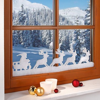 Weihnachtliche Fensterdeko "Rentiere", 18 cm hoch, 1,9 m lang