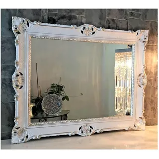 Generisch BILDERRAHMEN Barock 50x70 cm Prunk Rahmen Antik Fotorahmen 70x90 cm Gemälde Rahmen hochzeitsrahmen Werbetafel (Weiß/Silber)