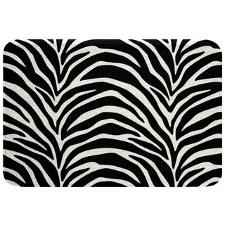 Zebra Streifen Badematte 40x60cm Zebramuster Bedruckter Badteppiche Erwachsene Schwarz-weiß Hautstruktur rutschfest Badezimmerteppich Sexy Luxus Zoo Tierhaar Weich Zottelig Badvorleger