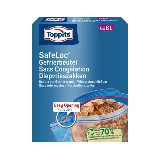 Toppits Gefrierbeutel SafeLoc 8,0 l, 6 St.