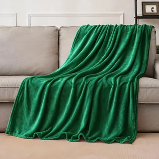 MIULEE Kuscheldecke Flauschig Decke Fleecedecke Dunkelgrün 1er 130x150cm