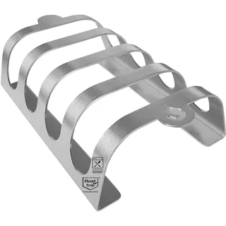 mocisa Rib-Rack Size S (4er)| Rippchenhalter mit Griffen |Das Profi-Tool zum Rippchen-Grillen |Edelstahl | lebensmittelecht |hergestellt in Bayern |für 4 saftige und leckere Spare-Ribs |