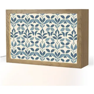 OnlyWow Tischleuchte Lightbox Flora - Modern - Blau, Dimmbar, Farbwechsel, LED, Warmweiß, Kaltweiß, Neutralweiß Einstellbar, Tischlampe, Schreibtischlampe, Desk, Dimmbar, mit Kabel, LED blau 30 cm x 8 cm x 20 cm