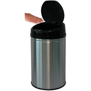 Mülleimer ECHTWERK "INOX BRUSHED" Gr. H: 56,5 cm, 30 l, silberfarben (silberfarben, schwarz) Mülleimer Infrarot-Sensor, Fassungsvermögen 30 Liter