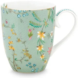 Pip Studio Jolie Flowers Blue Becher mit Henkel Gross 0,35 l