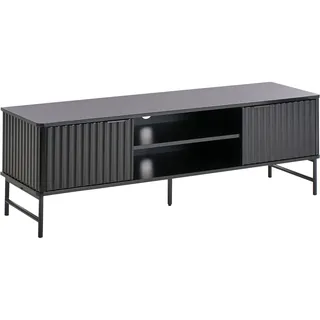 Beliani Glastonbury TV-Möbel 140 x 46 x 40 cm Schwarz MDF/Chrom