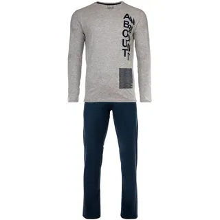 Sanetta Pyjama, Kinder, Teens, Baumwolle Blau/Grau 176