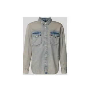 Relaxed Fit Jeanshemd mit Brusttaschen Modell 'WESTERN', Hellblau, M