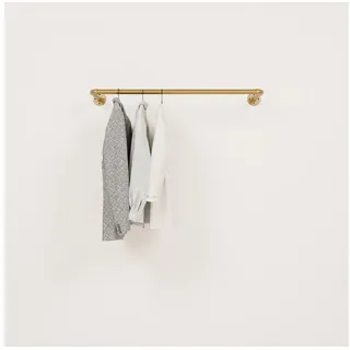 pamo. design Kleiderstange FINN Kleiderständer Garderobenstange für Jacken, Mäntel & Kleidung (Set, 1), goldene Kleiderstange zur Wandmontage im industrial Design goldfarben 105 cm x 29 cm