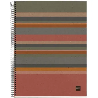 Miquelrius Collegeblock Eco Design A5 kariert Grün/Braun/Orange/Rot/Blau/Rosa