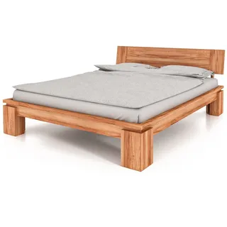 byoak Bett VINCI 140 x 220 aus Massivholz, mit Holzkopfteil, Naturgeölt