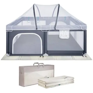 ONVAYA® Laufgitter mit Insektenschutznetz, Laufstall, Babyzaun, Krabbelgitter