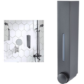 Shower Dispenser, Wandmontage Flüssigseifenspender, Seifen-Dosierer, 420 ml Duschgelspender Badezimmer Duschgel Waschmittel Shampoo Flasche Kunststoff für Küche Hotel Zuhause(Grau)