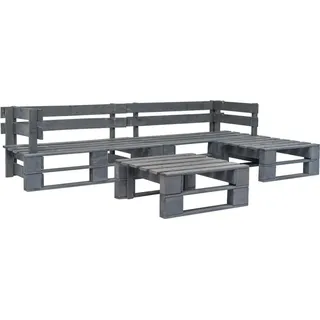 vidaXL Garten-Sofagarnitur 4-tlg. Grau