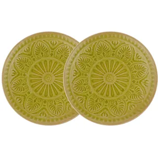BUTLERS Teller Ø31cm 2er Teller Set SUMATRA Steinzeug Geschirr | Speiseteller Dinnerteller Essteller Deko-Teller | Exotisch & gemustert | Mikrowellen- & spülmaschinenfest