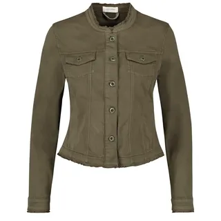 Gerry Weber Damen Jacke mit Zierkante Manschette, Langarm Blazer Langarm gefüttert unifarben Olive 48 - 48