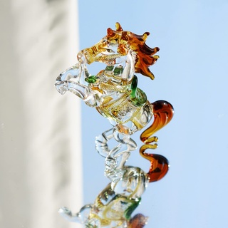 H&D HYALINE & DORA Kristallpferd, stehender Briefbeschwerer, Glas-Tierfigur, Sammlerstück, handgefertigt, Glas-Ornament für Tischdekoration