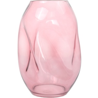 Dekovase KAYOOM "Glasvase Sidney 425" Vasen Gr. B/H/T: 15 cm x 25 cm x 15 cm Ø 0 cm, rosa Blumenvasen