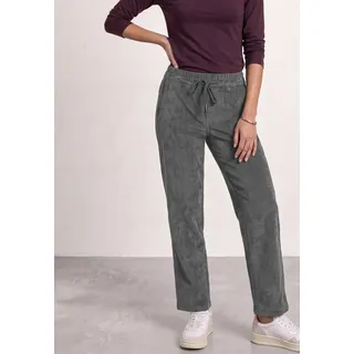 STREET ONE Cordhose Mid Waist Straight Leg Grau 34