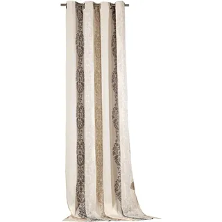 Vorhang WECKBRODT "Barock" Gr. 1, beige (natur), B:140cm H:245cm, Jacquard, Leinen, Polyester, Gardinen, Jacquard,blickdicht,abdunkelnd,beidseitig schöne Optik, Gardine, Store