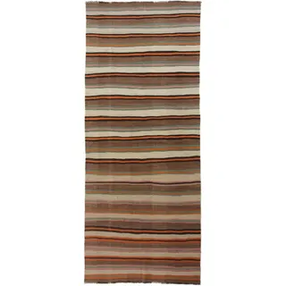 Nain Trading Orientteppich Kelim Fars Antik 126x320 Handgewebter Orientteppich / Perserteppich, rechteckig, Höhe: 5 mm braun