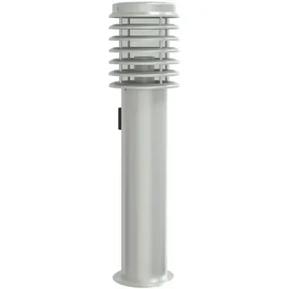 vidaXL Wegeleuchte Edelstahl 60 cm inkl. Steckdose silber