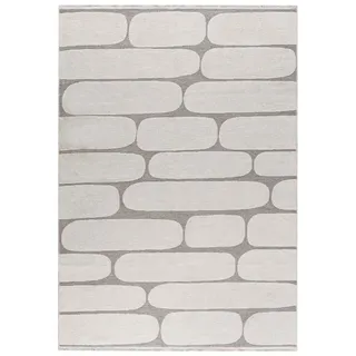 mazovia Designer-Teppich 160 x 200 cm Beige/Weiß
