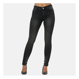 Elara Slim-fit-Jeans Elara Damen Stretch Hose Push Up Jeans (1-tlg) schwarz 42