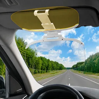 Linkstyle Sonnenblende Verlängerung Auto 2 in 1 Tag & Nacht | Auto Sonnenblendenverlängerung mit Blendschutz & UV-Schutz, Verstellbares Clip-On Visier für PKW, SUV, LKW & Wohnmobil