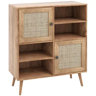 KOMFOTTEU Sideboard Küchenschrank, mit 4 offene Fächer beige