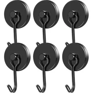 Pair Starker Magnethaken, Neodym-magnet, Schwarz, Drehbarer Magnethaken, Magnethaken Für Küche, Geschirrtuch, Tafel, 6 Stück