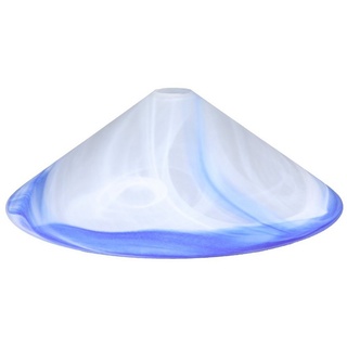Home4Living Lampenschirm Schusterschirm Ø 420mm weiß/blau Lampenglas Ersatzglas, Dekorativ blau|weiß