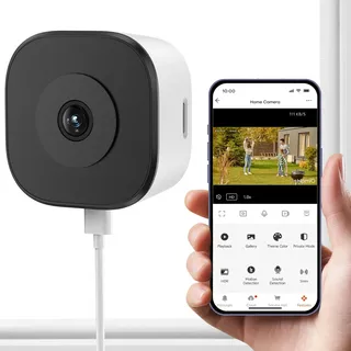 HomiQ 5MP 3K Überwachungskamera, Ohne Bohren, 2,4&5GHz WLAN, Fensterkamera Innen Nachtsicht, Blendschutz & Antireflex, 24/7 Aufnahme, Bewegungserkennung & App-Steuerung, Personen/Mietwohnungen