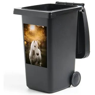 MuchoWow Wandsticker Pferd - Sonne - Herbst - Tiere - Natur (1 St), Mülltonnen-Aufkleber, Mülleimer, Mülltonne, Sticker, 40x60 cm bunt 40 cm x 60 cm x 0.1 cm