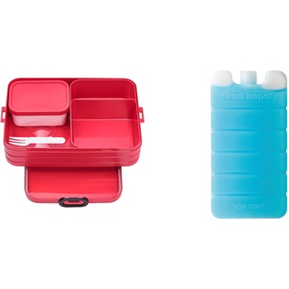 Mepal 2-tlg. Bento-Lunchboxen Cool Down Set Take A Break Large – Brotdose mit Fächern, geeignet für bis zu 8 Butterbrote - Nordic Red