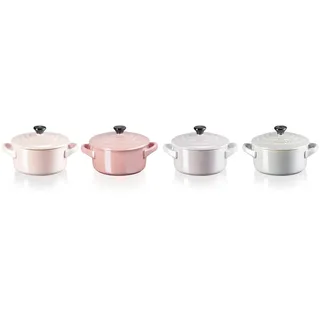 Le Creuset 69212108129131 Mini Cocotte,Steinzeug, Metallics , Rosé, Set 4-teilig